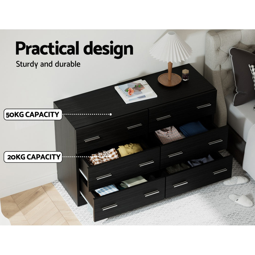 Korra 6 Chest of Drawers - VEDA Black