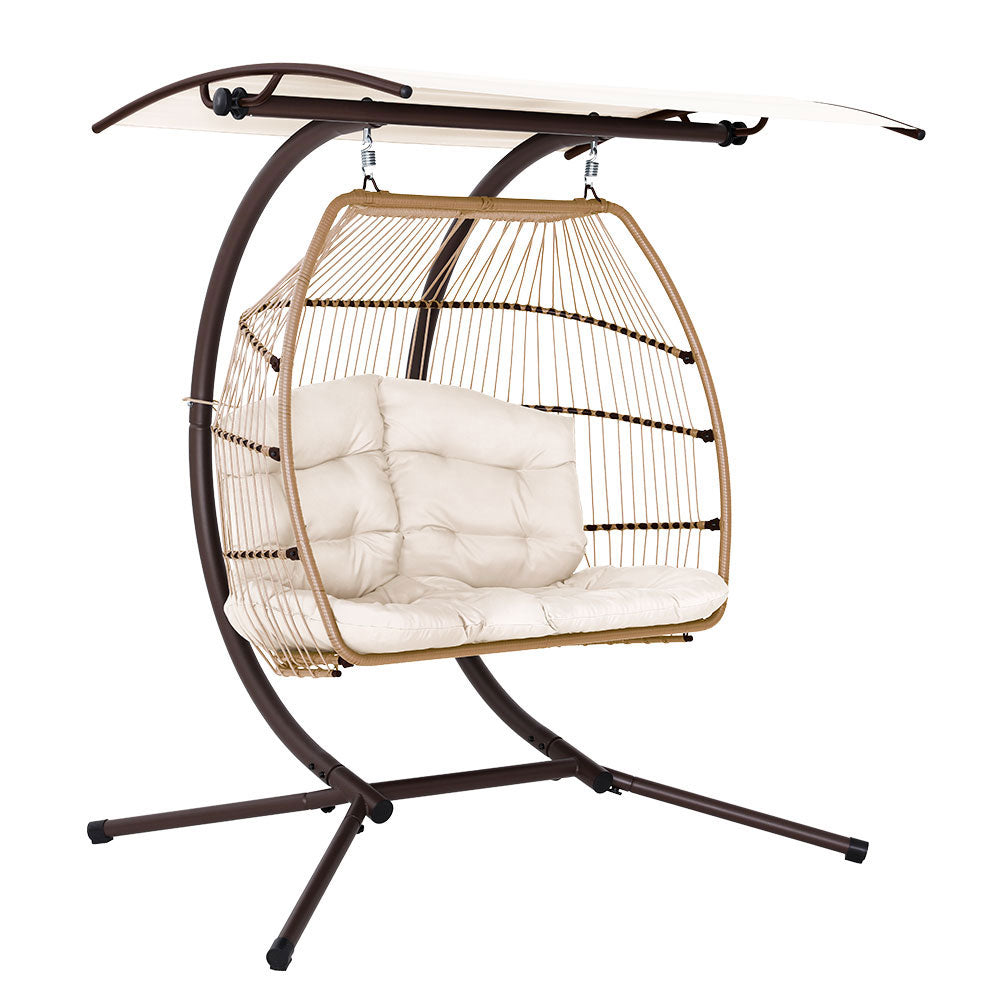 Korra Outdoor Egg Swing Chair - Latte
