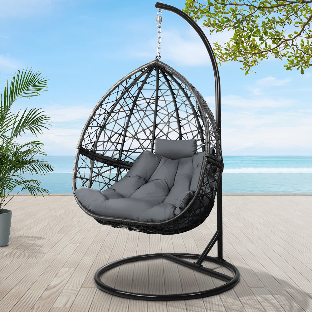 LUNA COCOON EGG SWING CHAIR - GREY