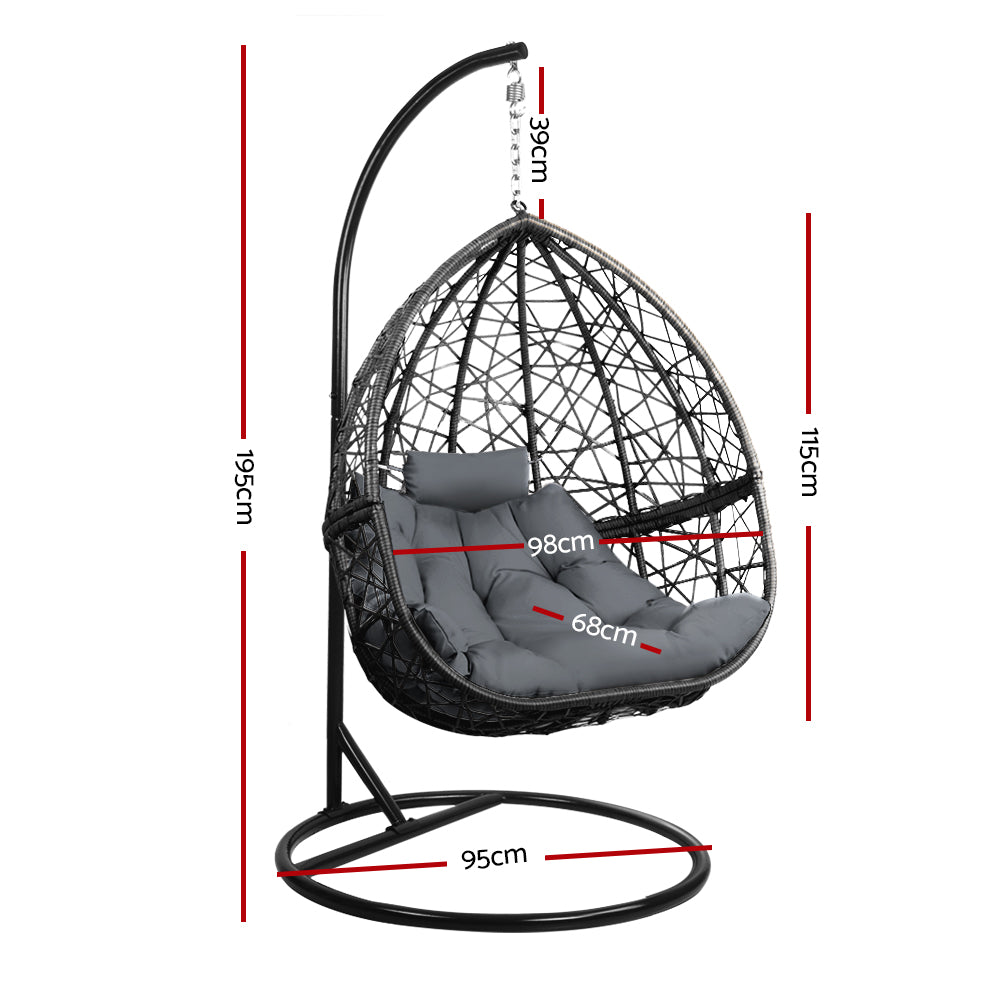 LUNA COCOON EGG SWING CHAIR - GREY