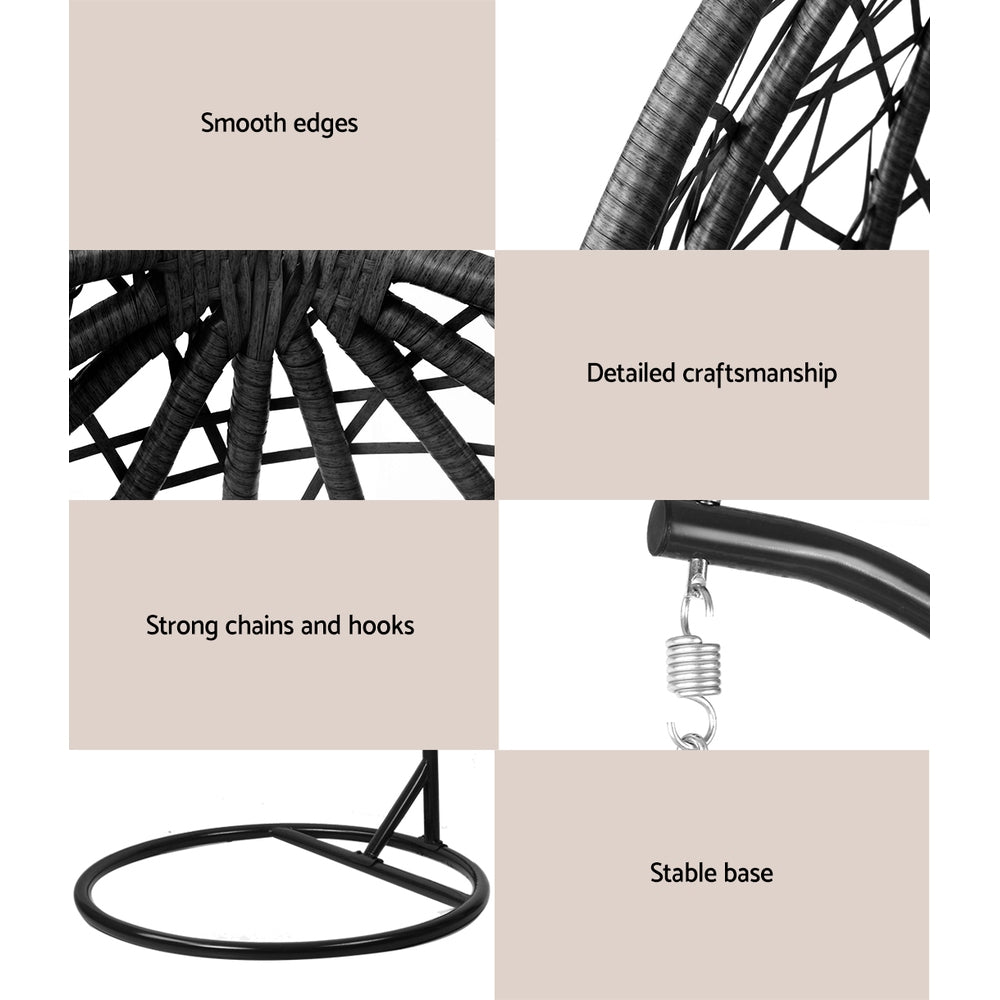 LUNA COCOON EGG SWING CHAIR - GREY