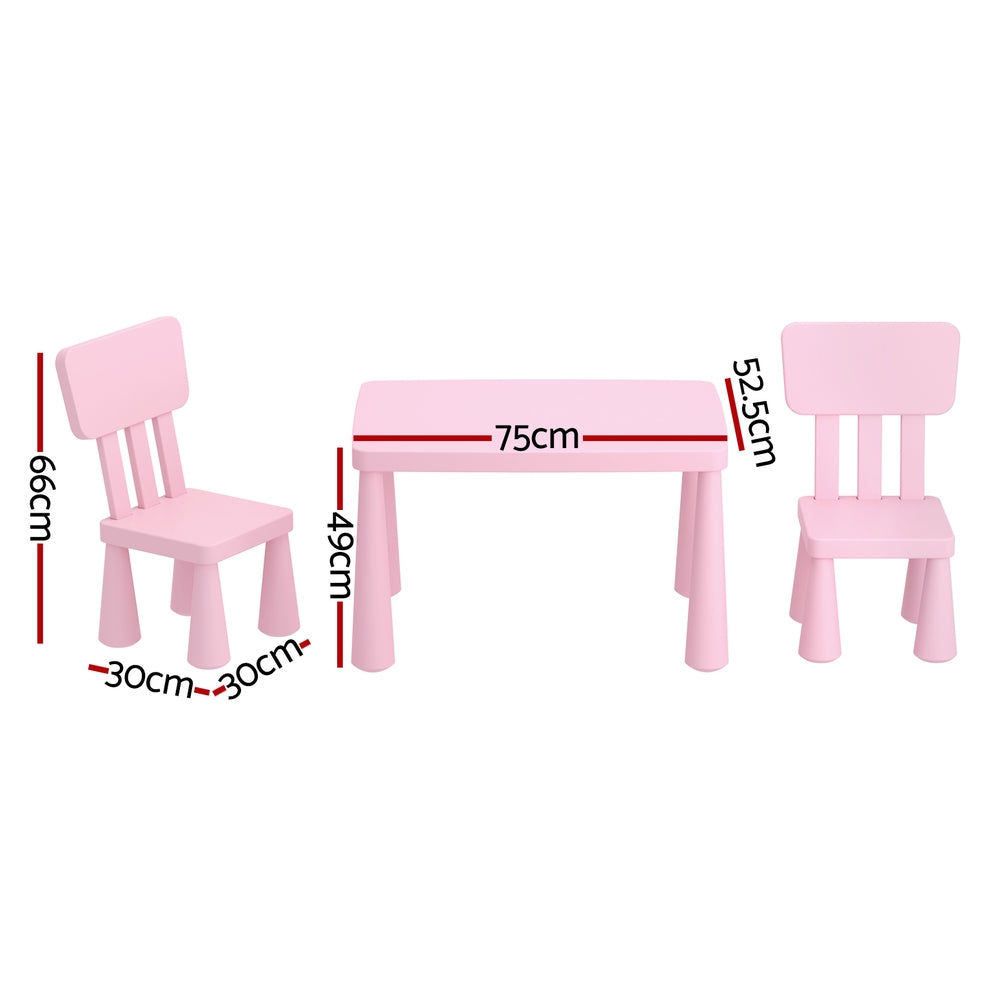 Korra Kids Table and Chairs - Pink