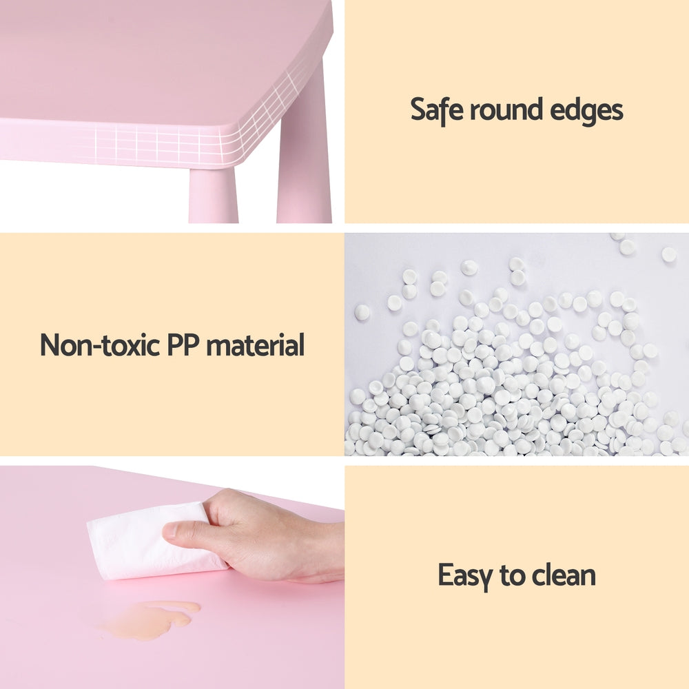 Korra Kids Table and Chairs - Pink