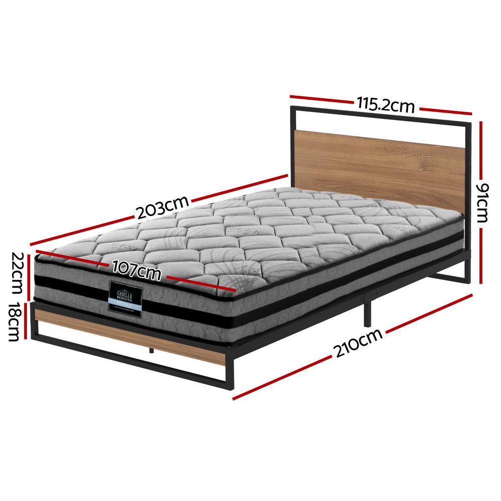 Korra  Metal Bed Frame King Single Size Beds Platform with Mattress