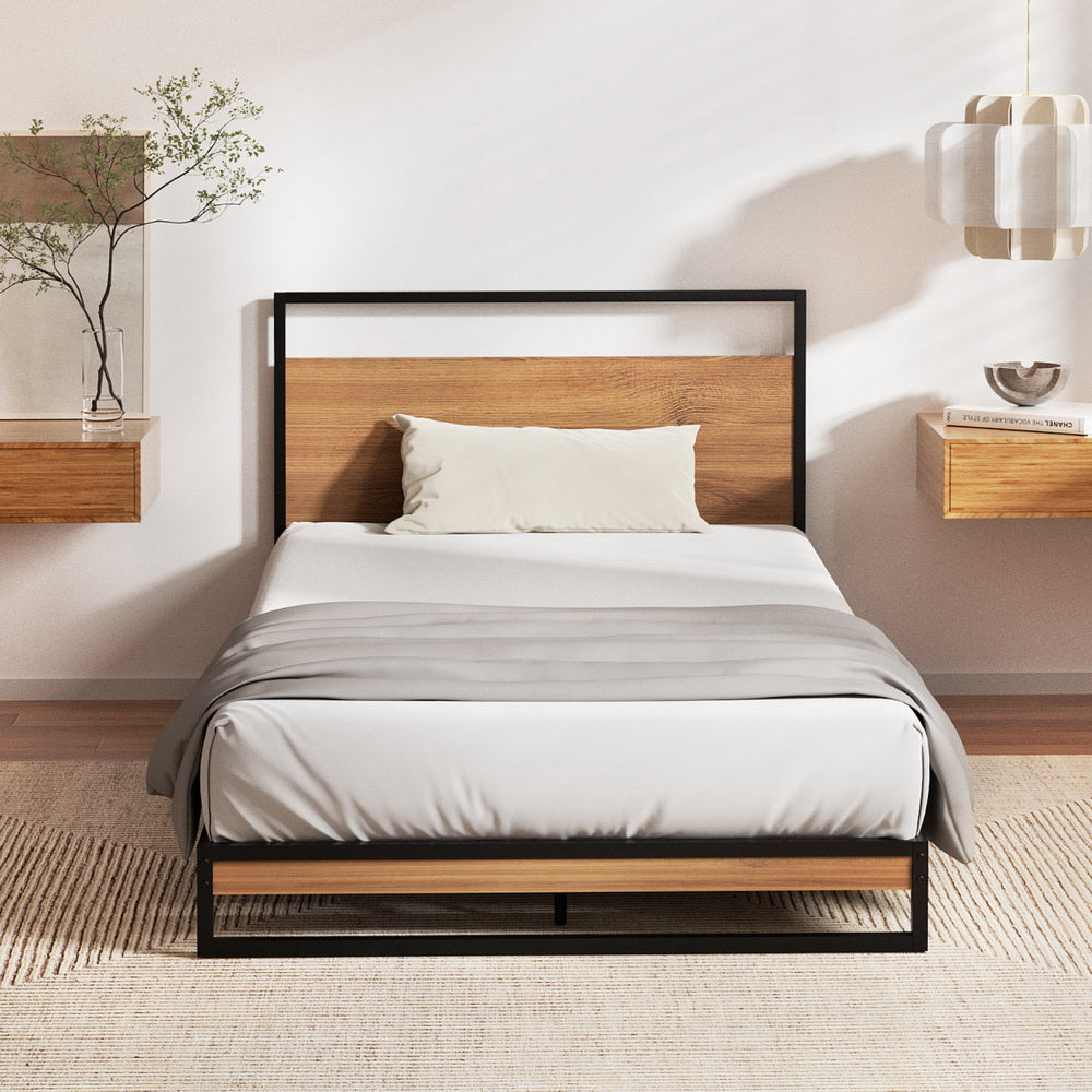 Korra  Metal Bed Frame King Single Size Beds Platform with Mattress