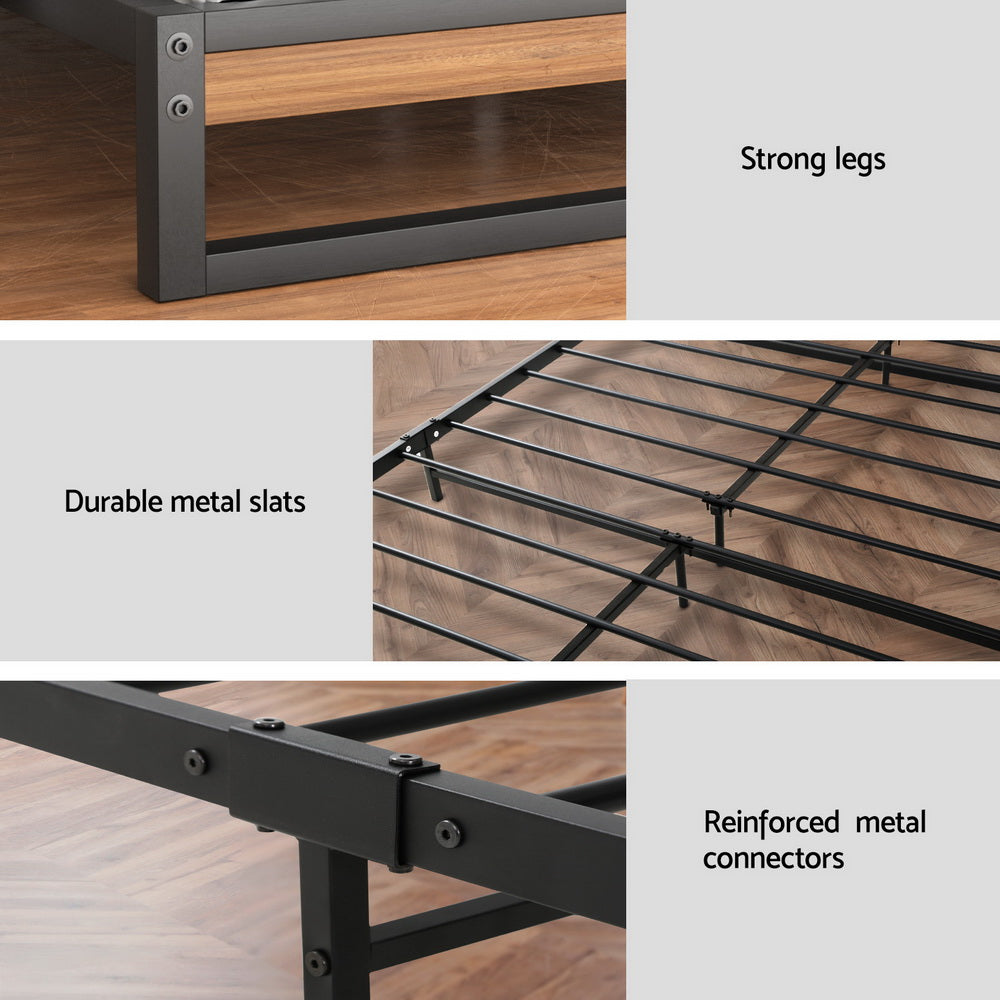 Korra  Metal Bed Frame King Single Size Beds Platform with Mattress