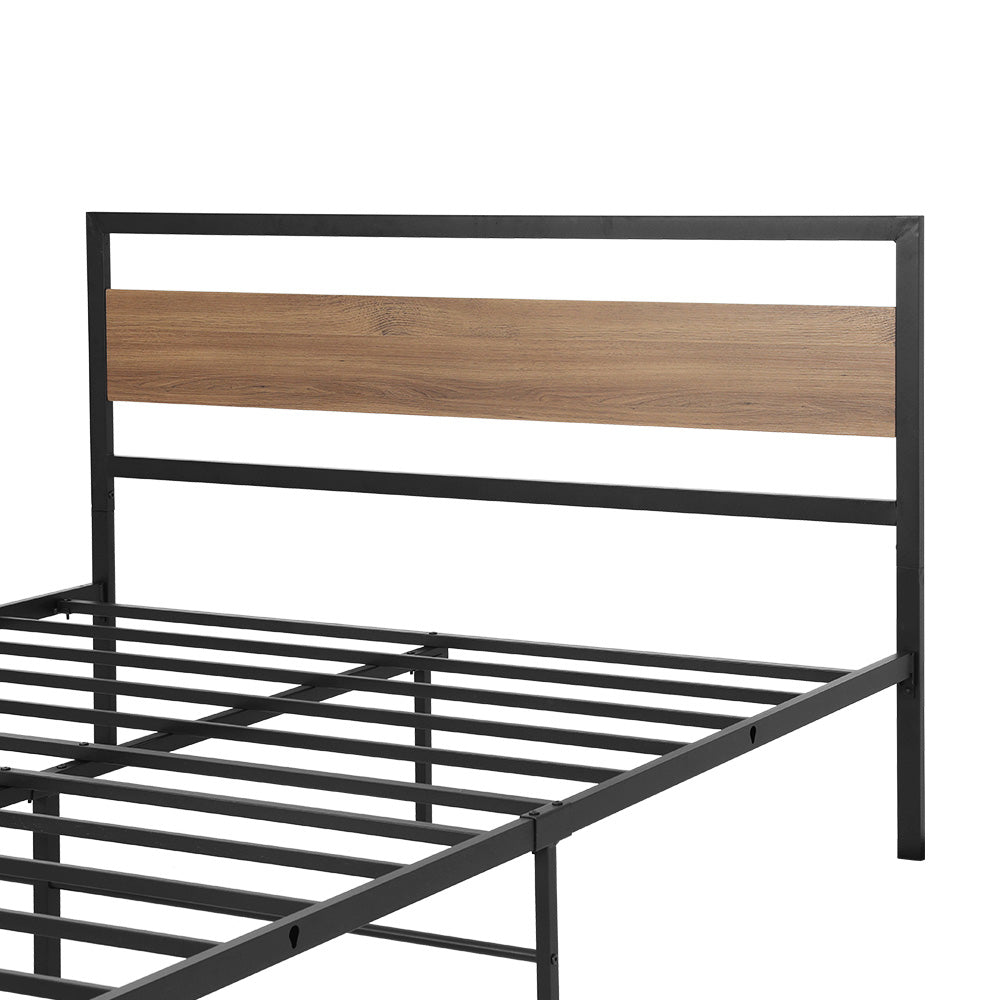 Korra Bed Frame Double Size Metal Base Mattress Platform Foundation Black DREW