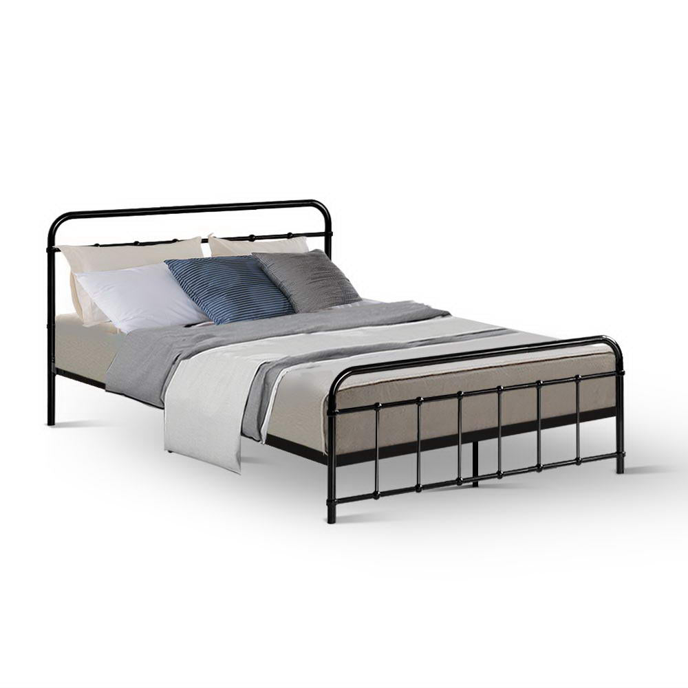 Korra Bed Frame Metal Frames LEO - Double (Black)