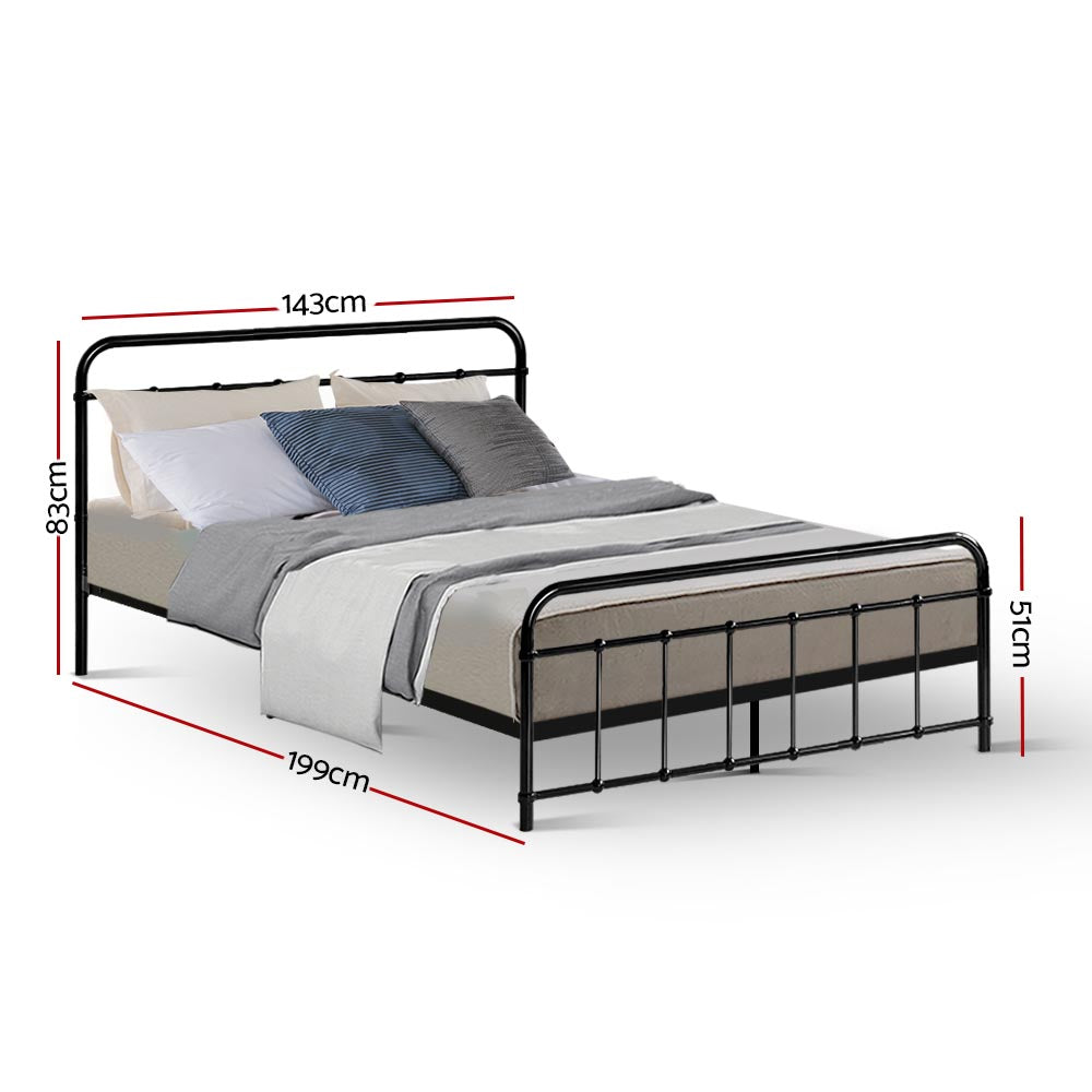 Korra Bed Frame Metal Frames LEO - Double (Black)