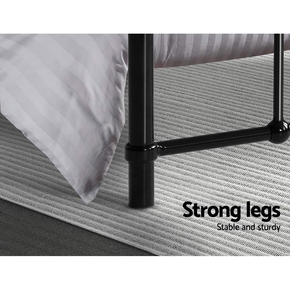Korra Bed Frame Metal Frames LEO - Double (Black)