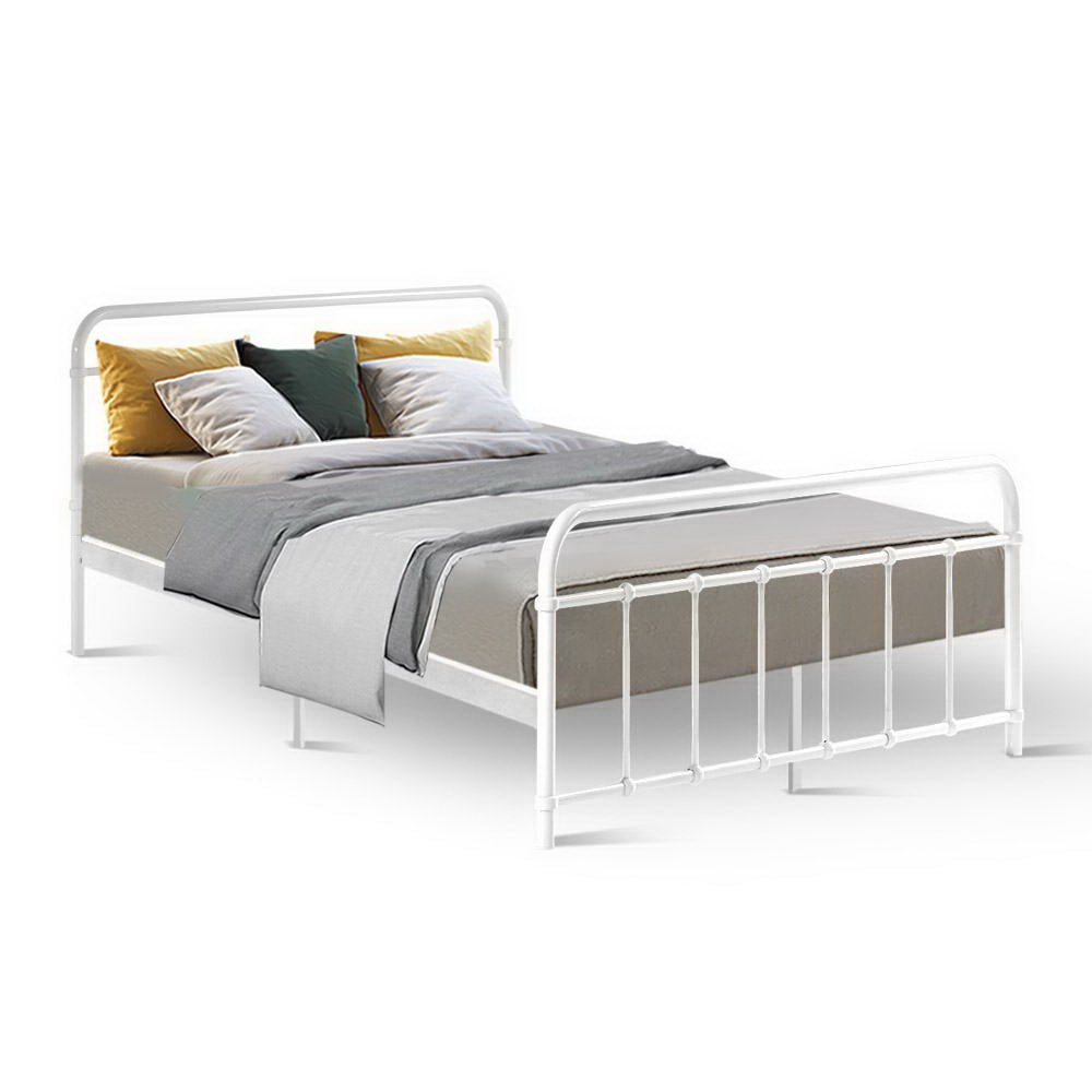 Korra Bed Frame Metal Frames LEO - Double (White)