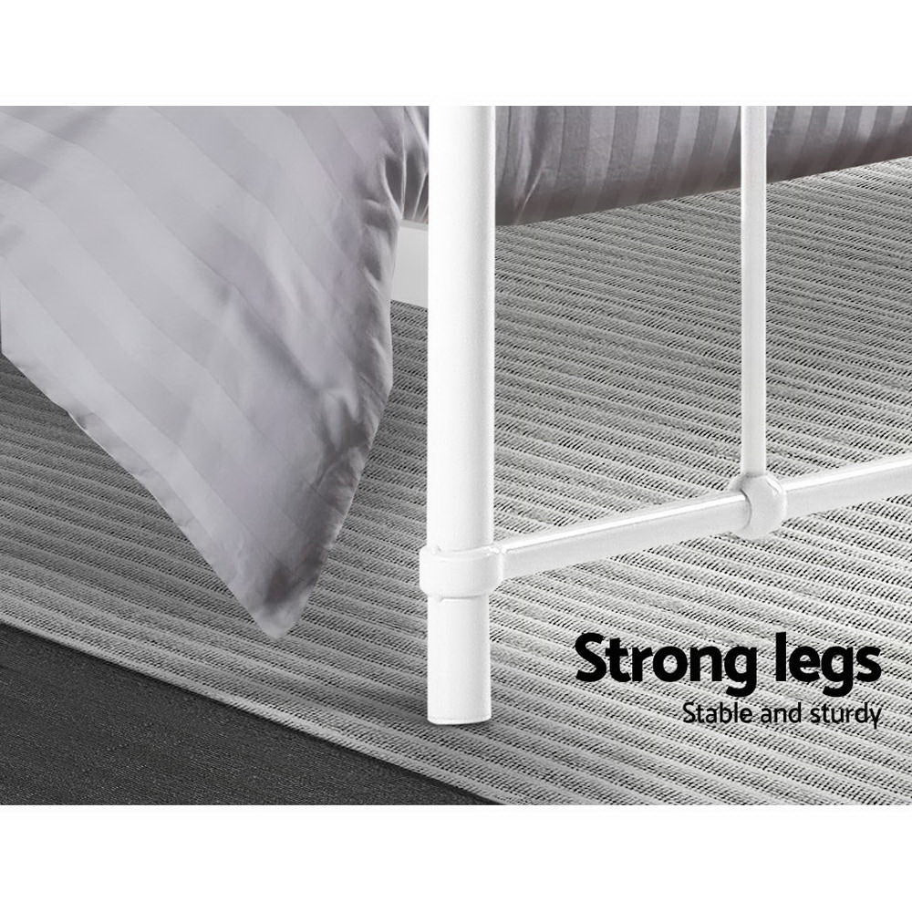Korra Bed Frame Metal Frames LEO - Double (White)