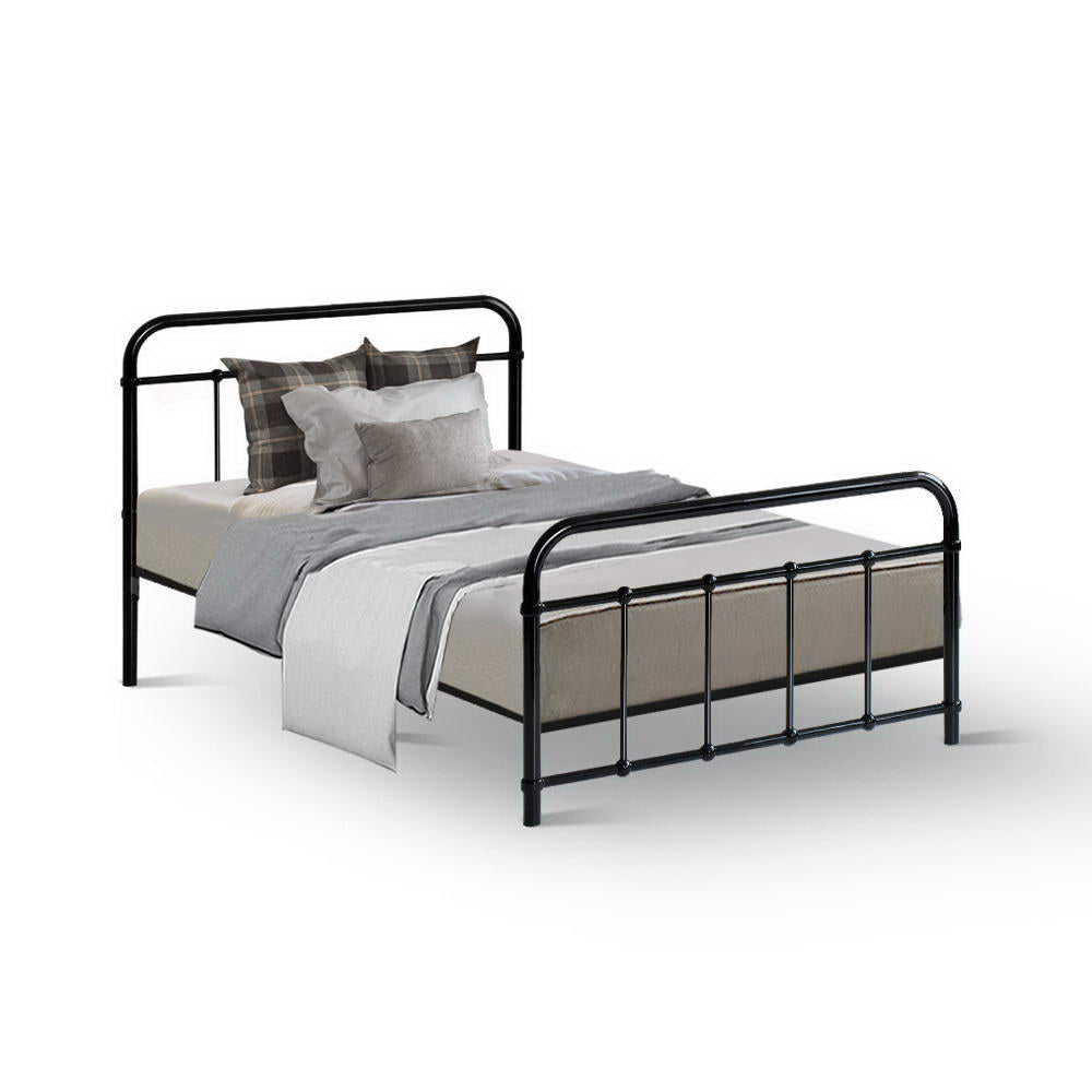 Korra Bed Frame Metal Bed Frame LEO - Single (Black)
