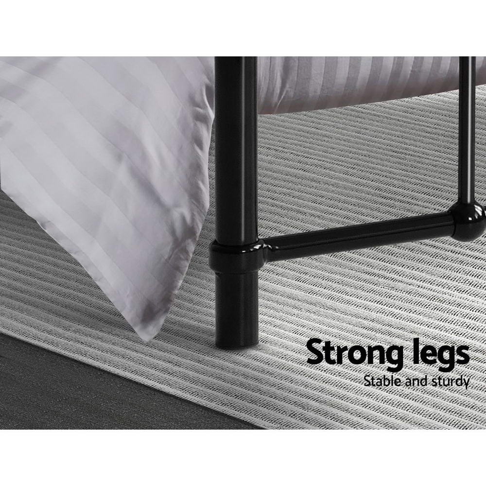 Korra Bed Frame Metal Bed Frame LEO - Single (Black)