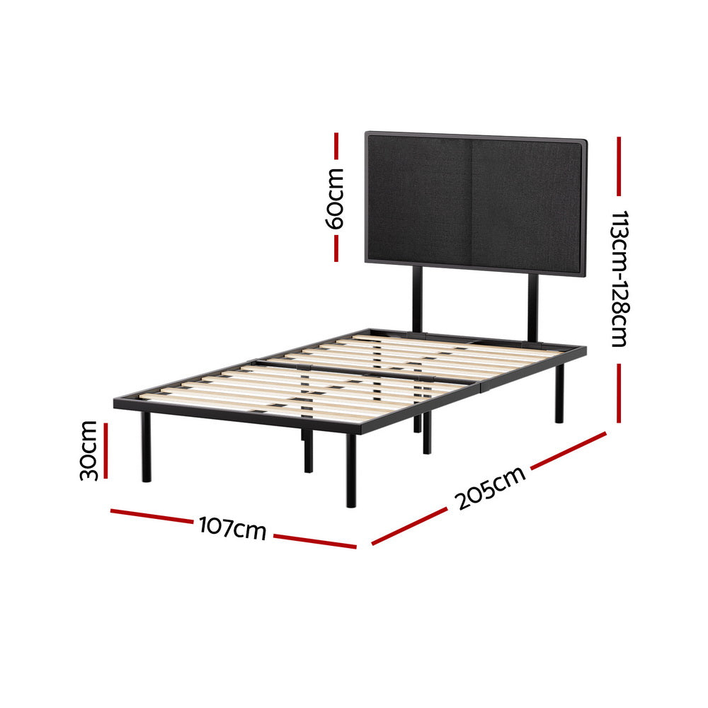 Korra Bed Frame King Single Size Metal Frame NOE