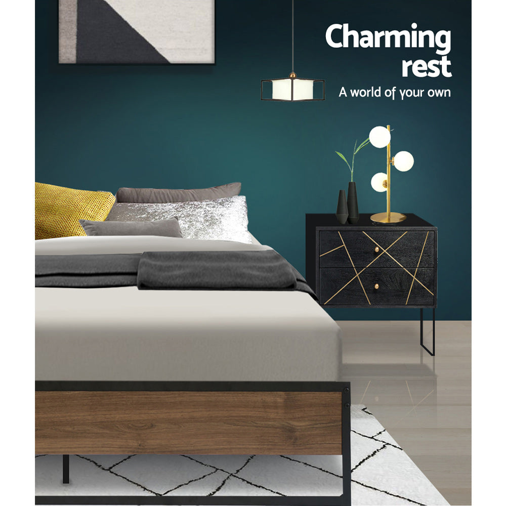 Korra Bed Frame Metal Frame Bed Base OSLO - Queen