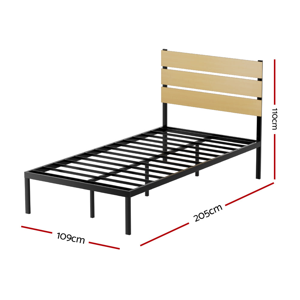 Korra Bed Frame King Single Size Metal Base Mattress Platform Foundation PAULA
