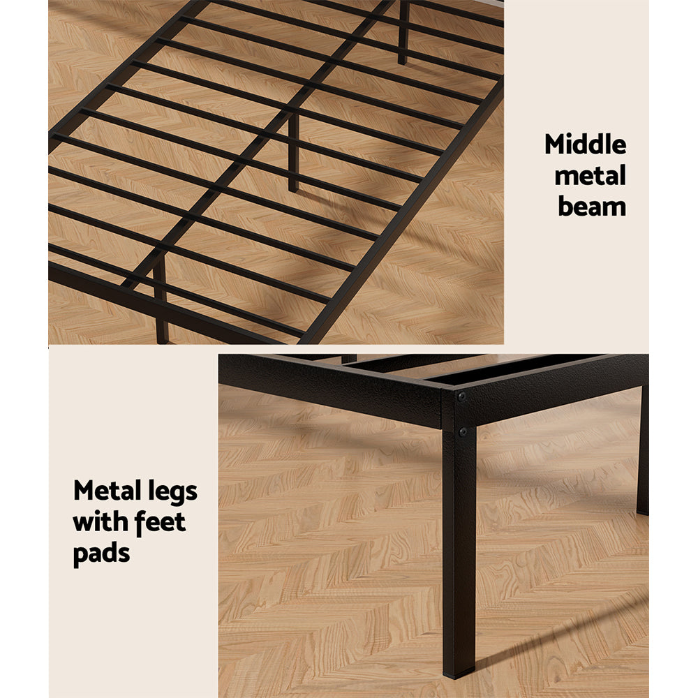 Korra Bed Frame King Single Size Metal Base Mattress Platform Foundation PAULA