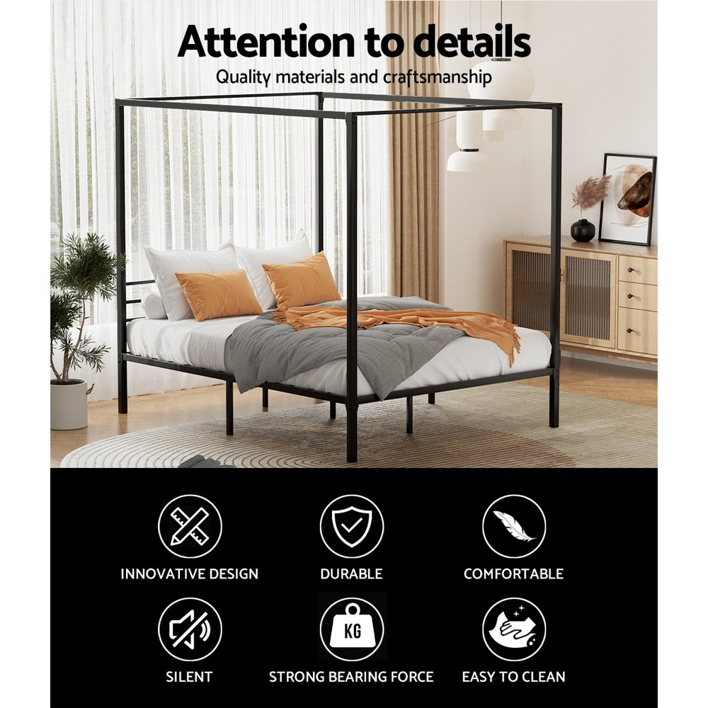 Korra Bed Frame Double Size Metal Frame POCHY
