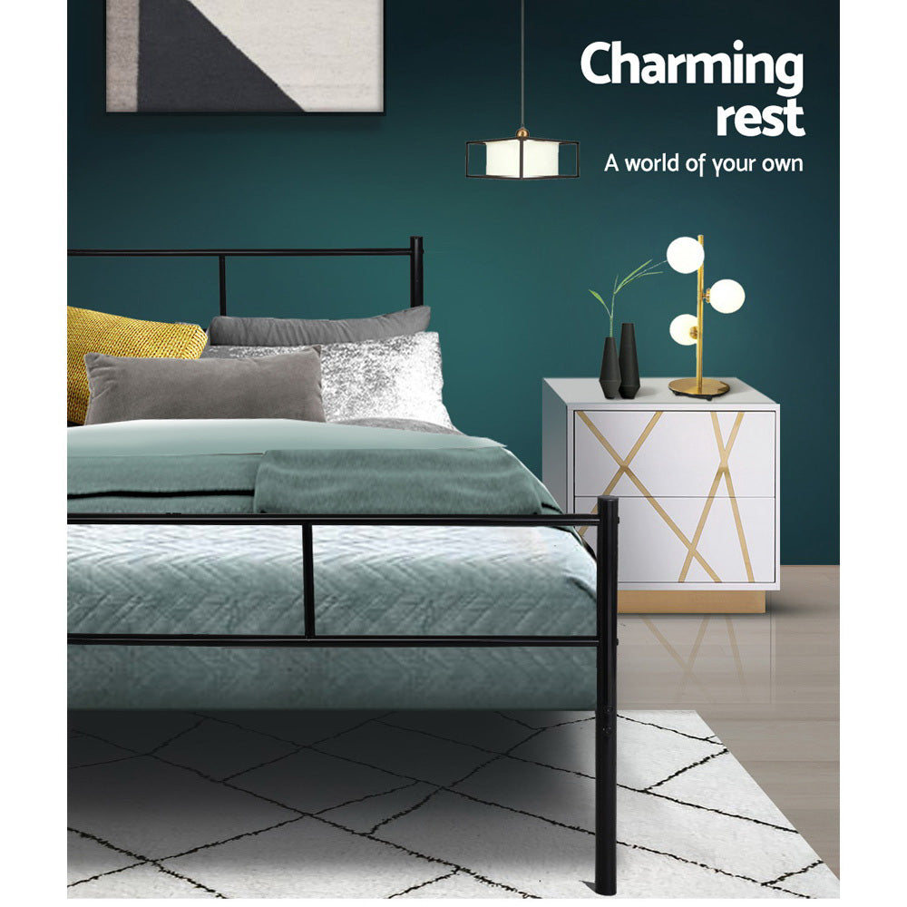 Korra Bed Frame Queen Metal Bed Frames SOL