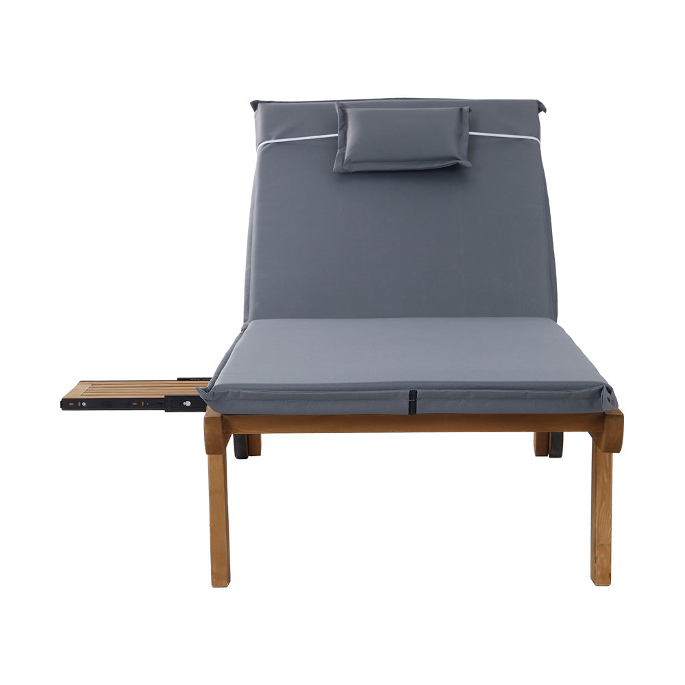 Korra Wooden Lounger - Grey