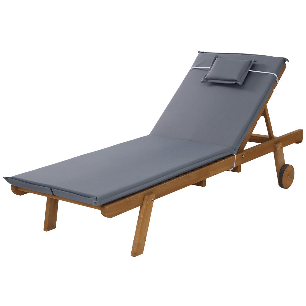 Korra Wooden Lounger - Grey