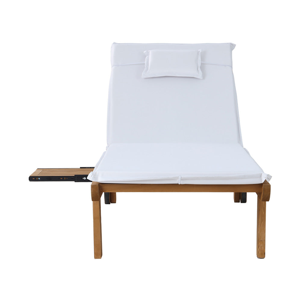 Korra Wooden Lounger - White