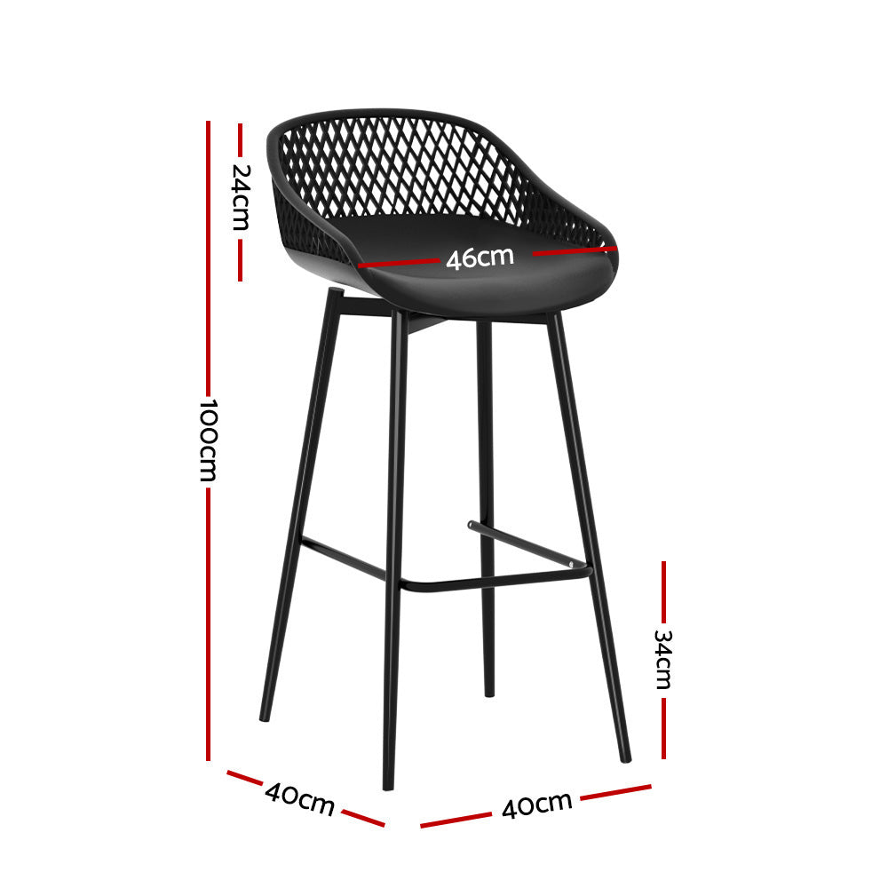 Terrace Sol Outdoor Bar Stools x 2 - Black