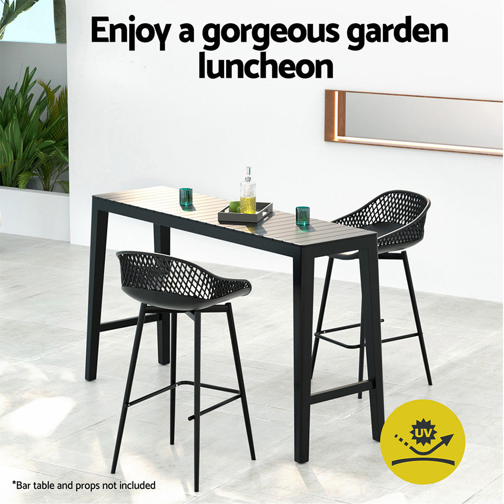Terrace Sol Outdoor Bar Stools x 2 - Black