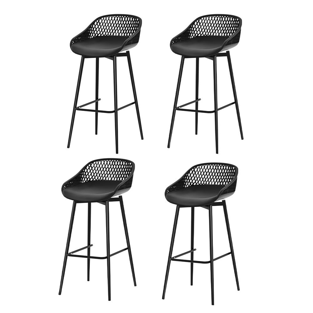 Terrace Sol Outdoor Bar Stools x 4 - Black