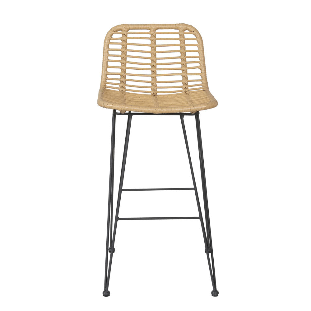Marina Luxe Bar Stool x 2 - Wicker in Beige