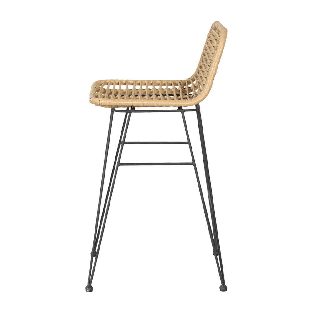Marina Luxe Bar Stool x 2 - Wicker in Beige
