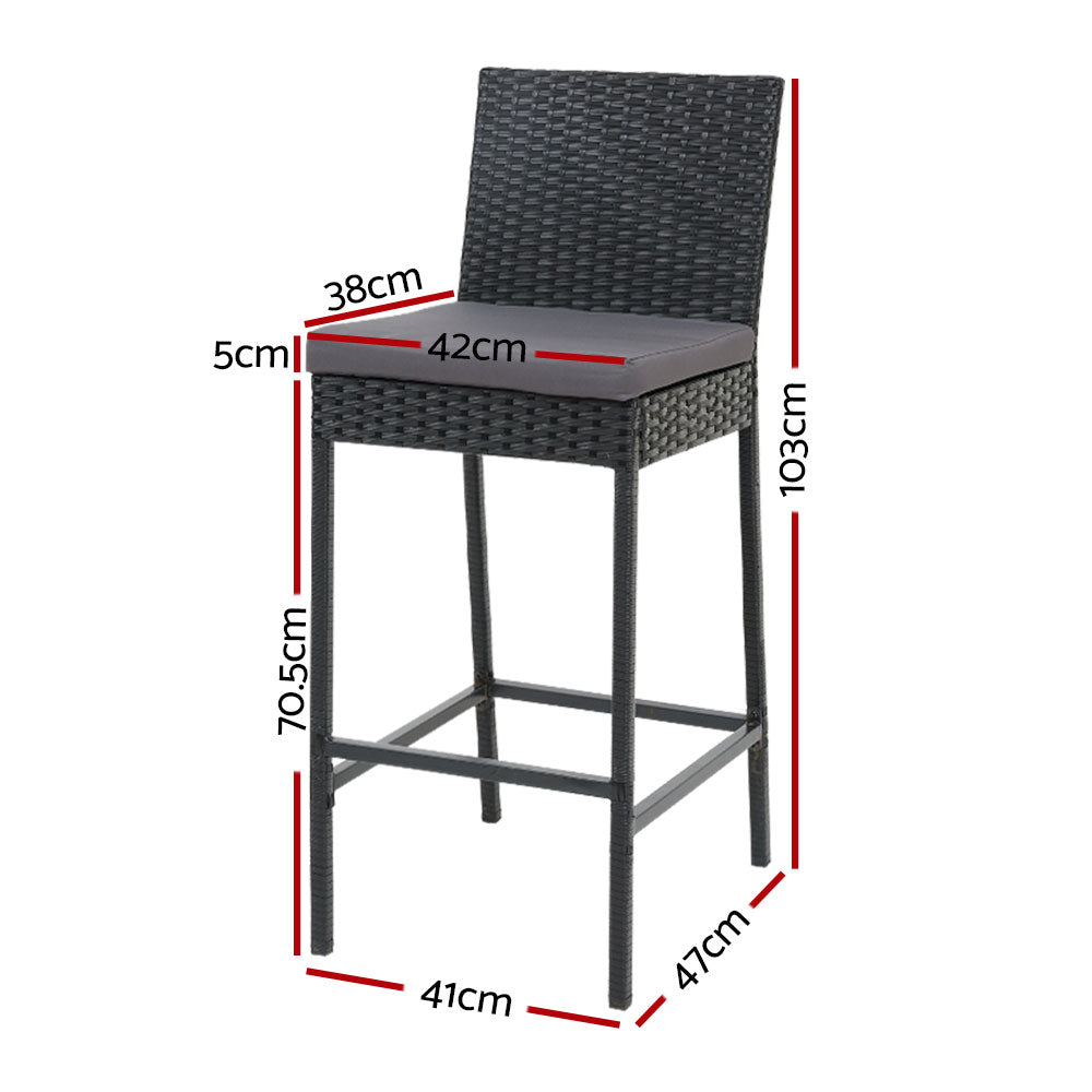 Oasis Ridge Bar Stool x 4 - Rattan