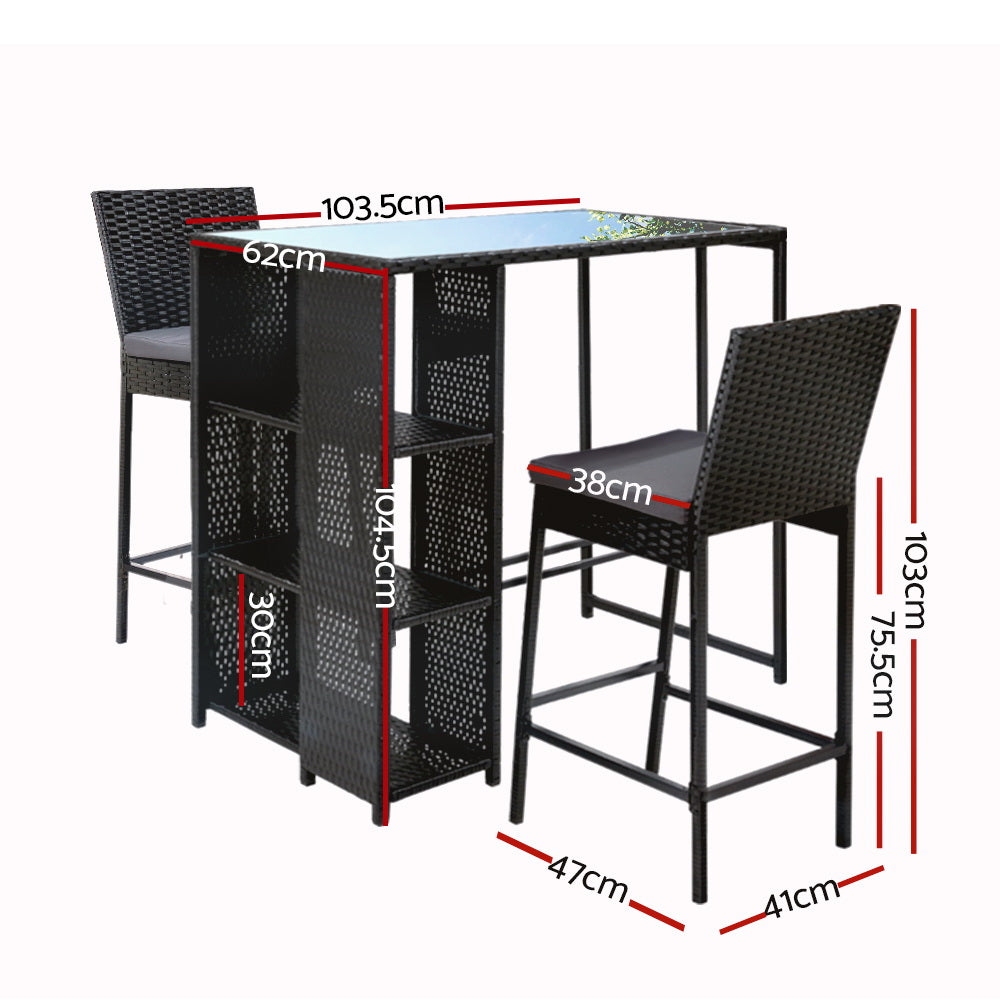 Riviera Outdoor Bar Set (3 Piece)