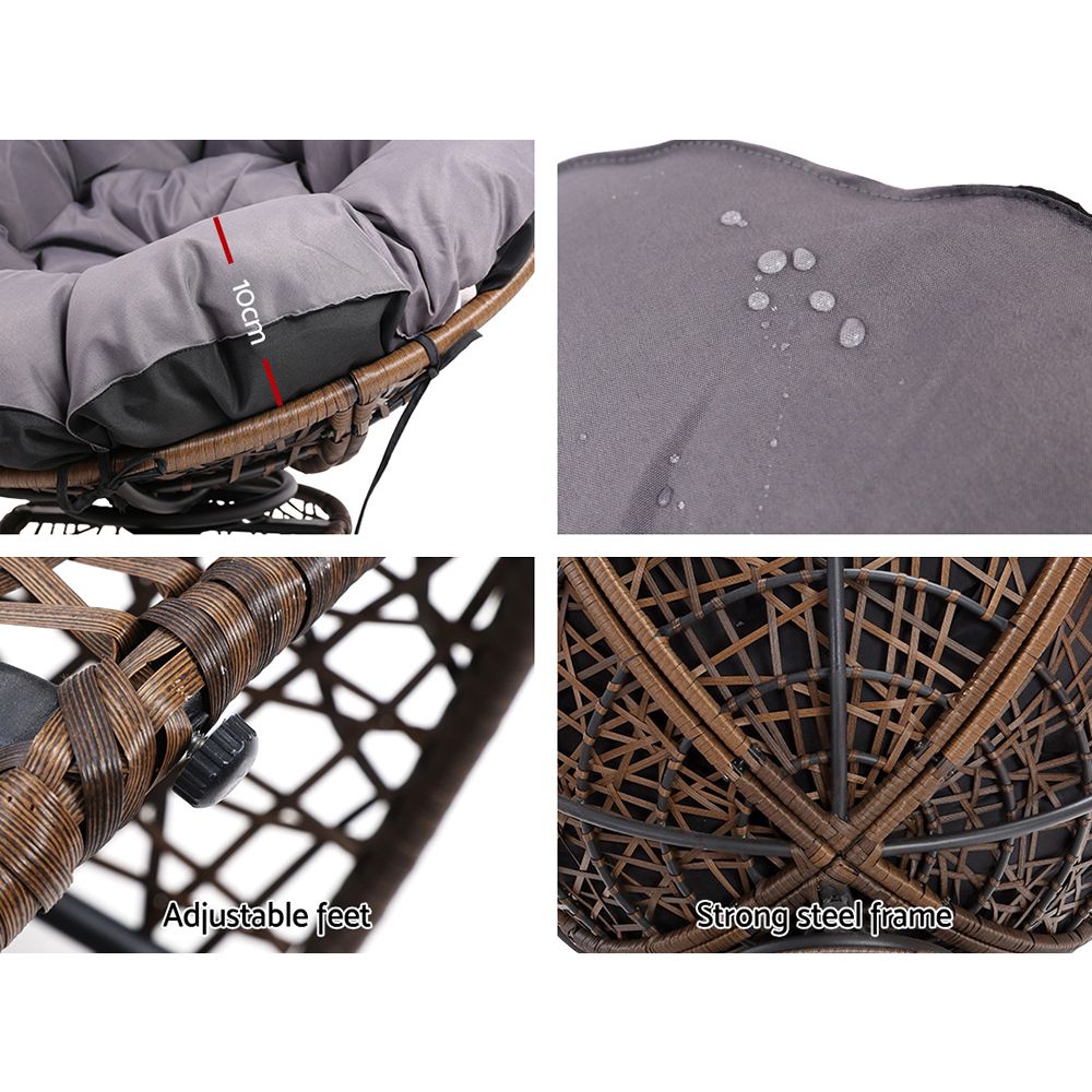 Korra Papasan Chair Wicker- Brown