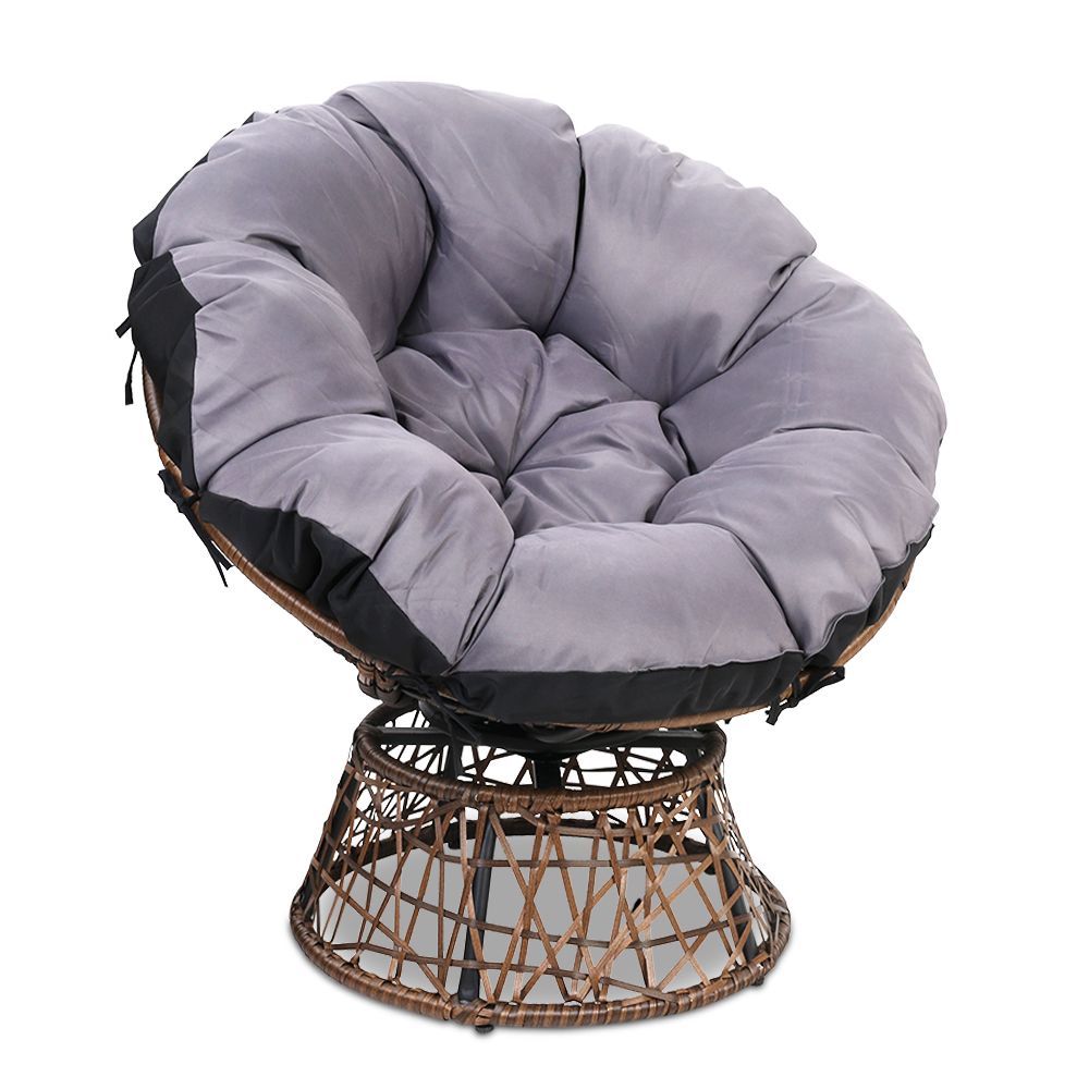 Korra Papasan Chair Wicker- Brown