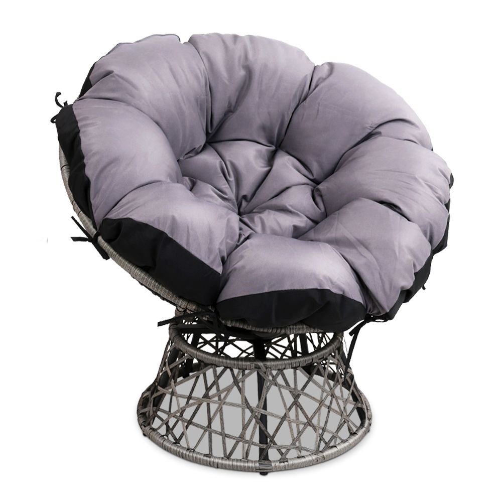 Korra Papasan Chair Wicker- Grey
