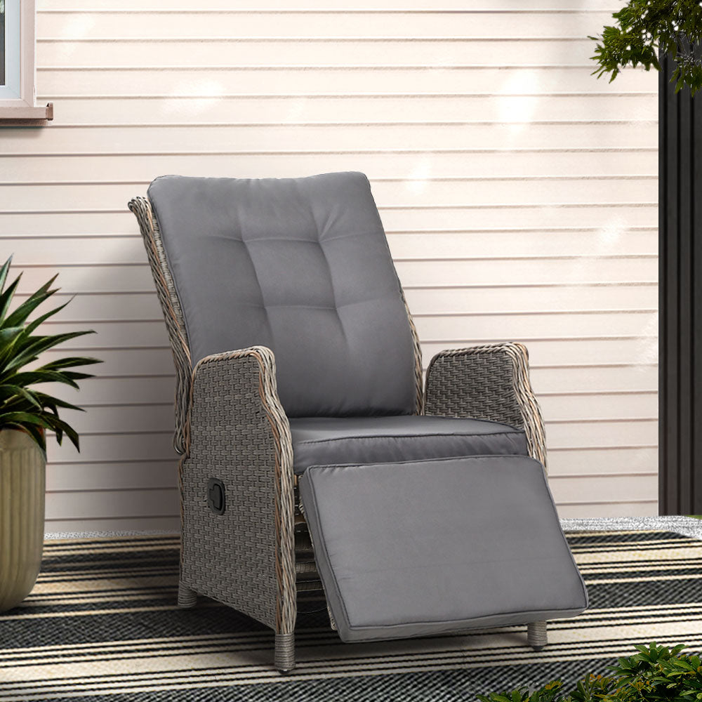 Rivelle Recliner- Sun lounge Wicker - Grey