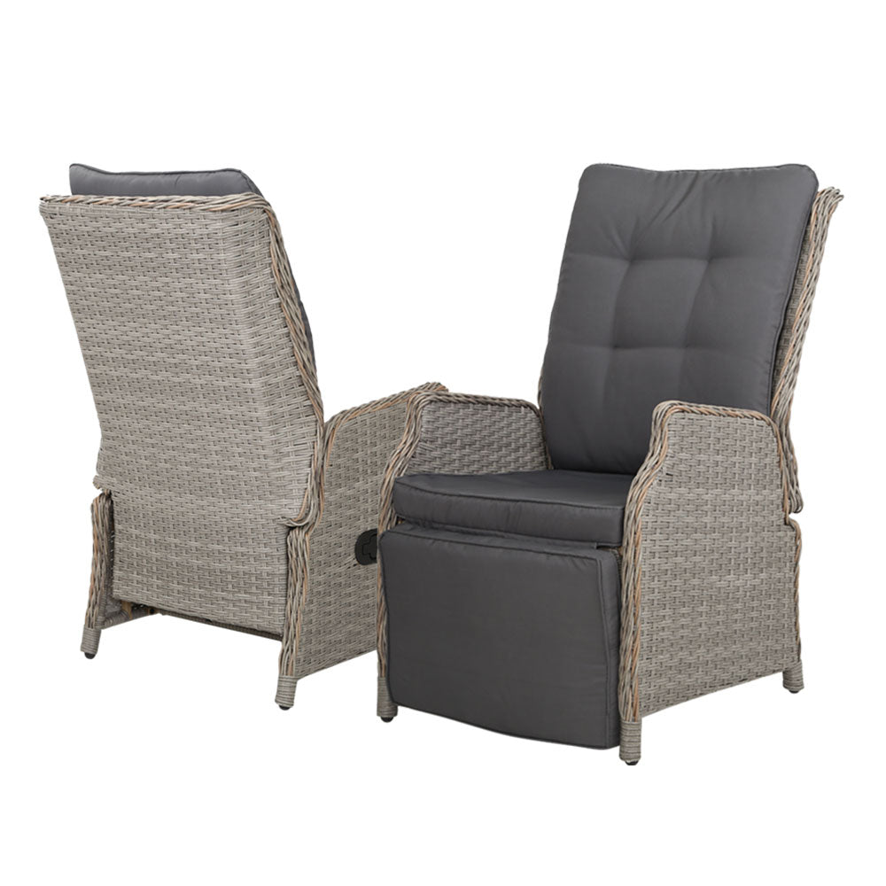 Rivelle Recliner- Sun lounge Wicker - Grey