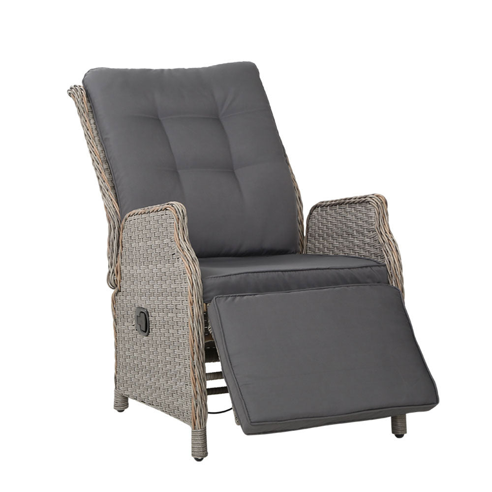 Rivelle Recliner- Sun lounge Wicker - Grey