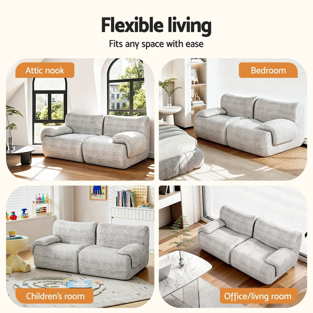 2 Seater Sofa Modular - Grey