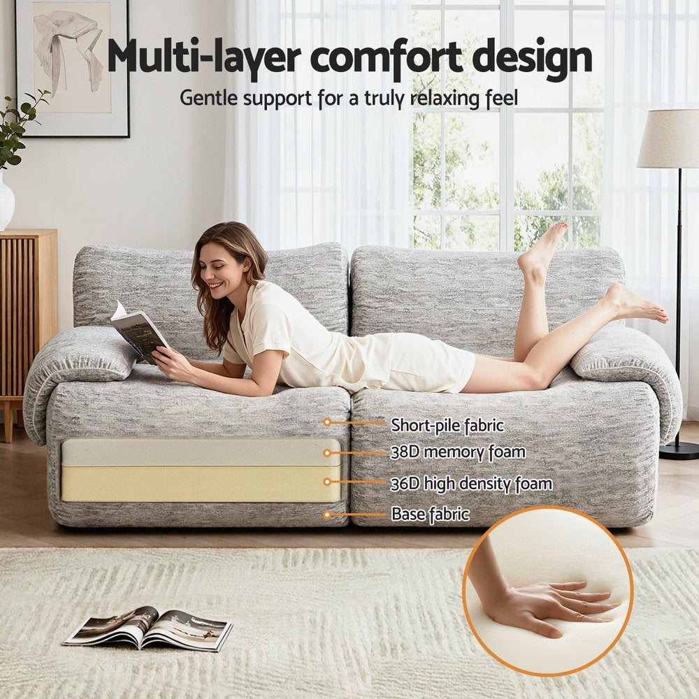 2 Seater Sofa Modular - Grey