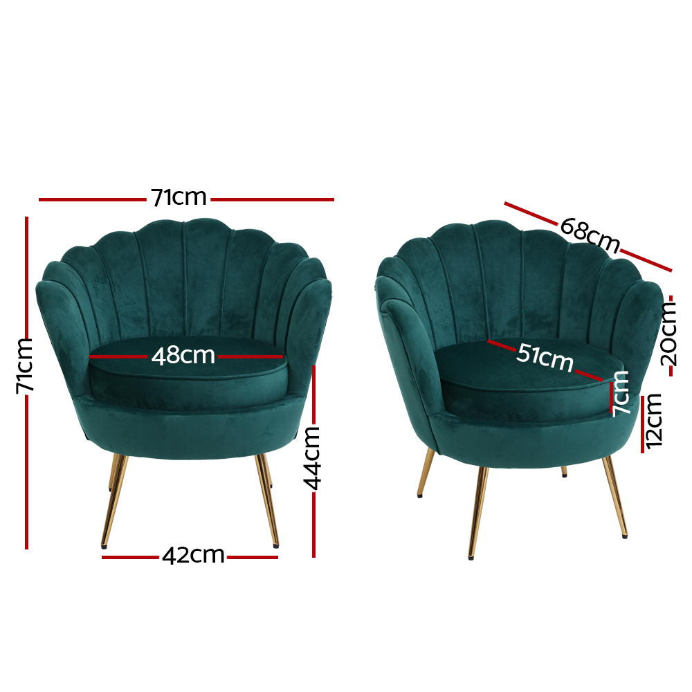 Korra Armchair Velvet Green Callista