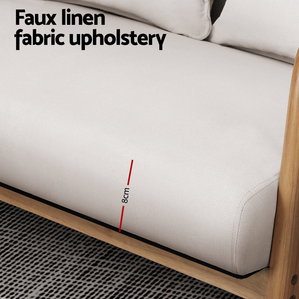 Korra Armchair Lounge - Beige Wood