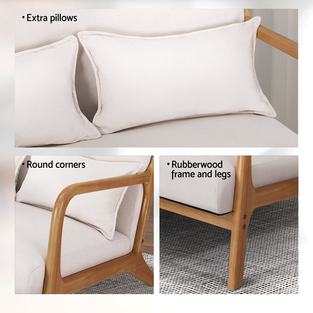 Korra Armchair Lounge - Beige Wood