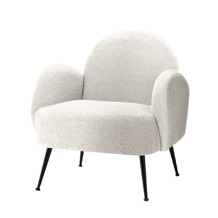 Korra Armchair Lounge Chair Armchairs Accent Arm Chairs Sherpa Boucle White