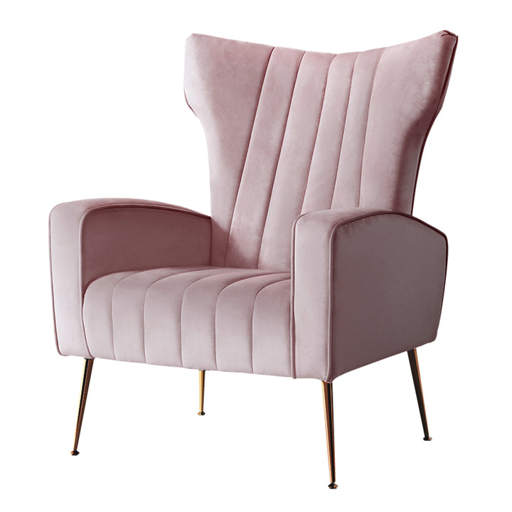 Korra Armchair Pink Velvet Kate