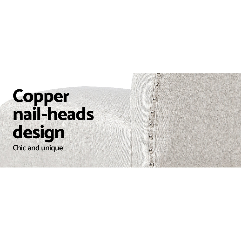 Estelle 2x Bar Stools - Linen Upholstered