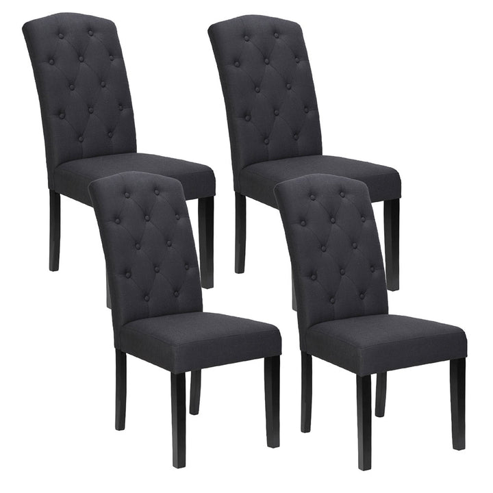 Artiss Dining Chairs Set of 4 Linen Parsons Chair Dark Grey