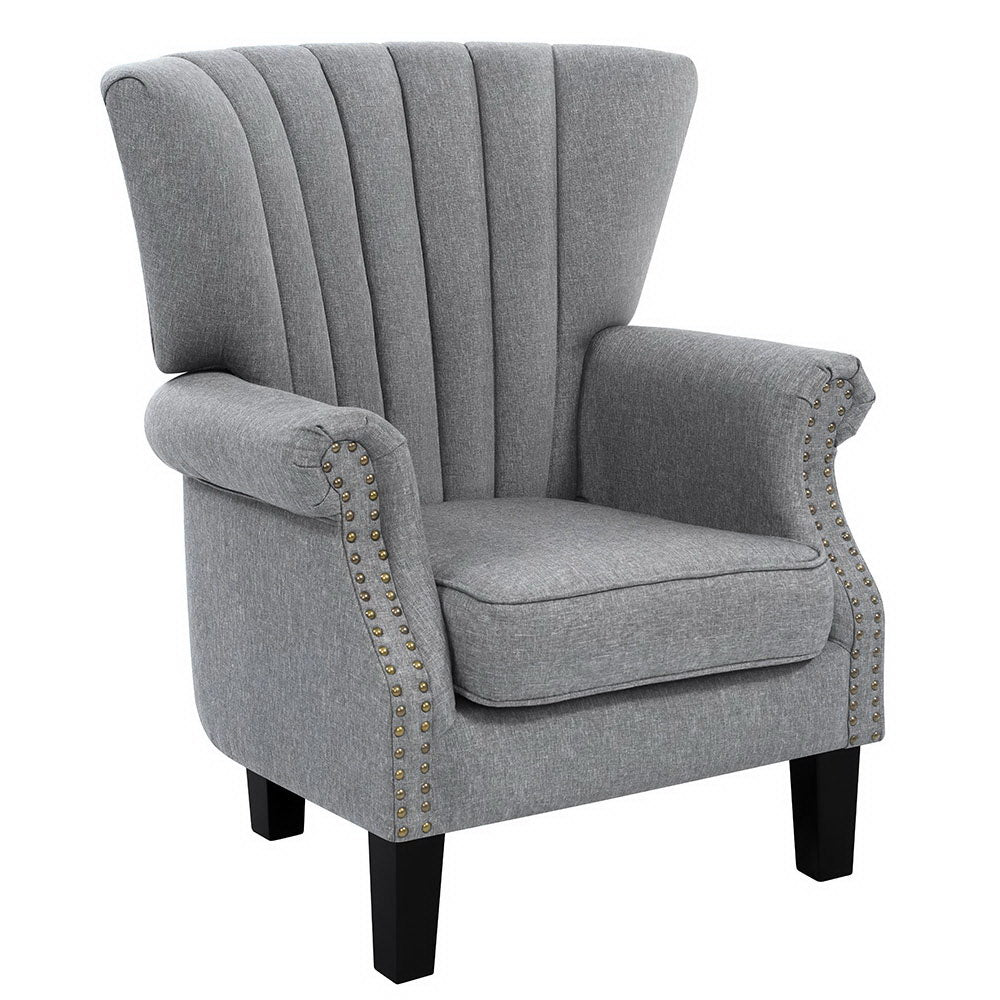 Korra Armchair Wingback Grey Andrew